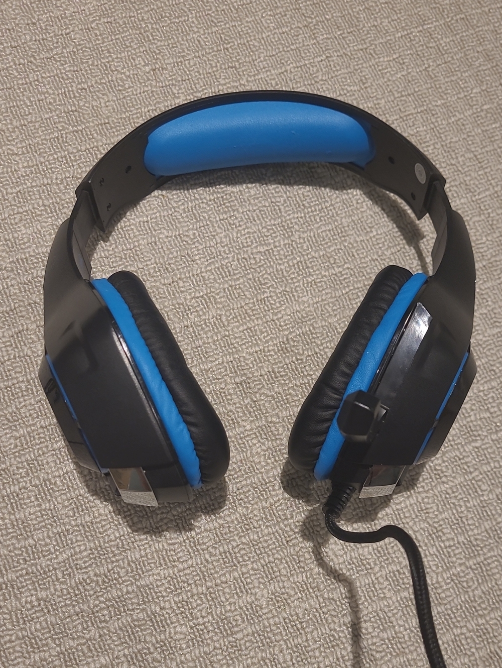 Black and Blue Gaming Headset with Microphone